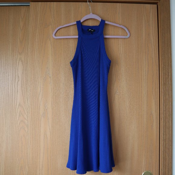 COPY - EXPRESS Women Summer Blue Dress Size XS - Picture 1 of 14